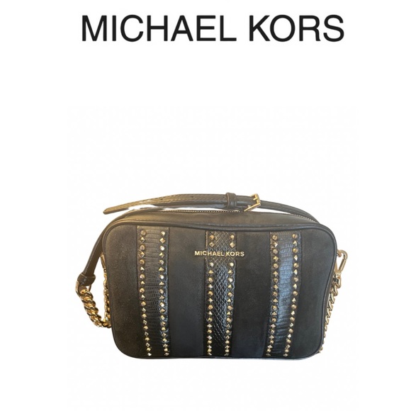 Michael Kors Suede & Leather Crossbody Bag - Picture 1 of 7